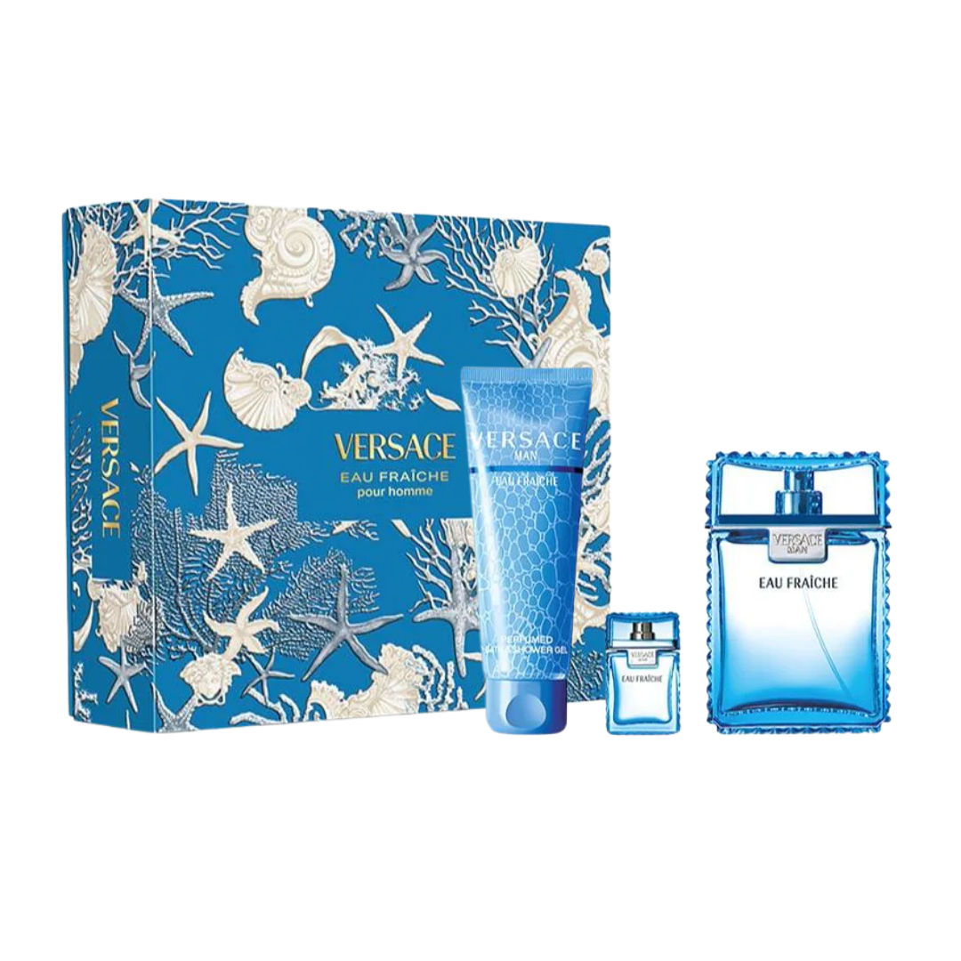 Versace Man Eau Fraiche Eau De Toilette 3-Piece Gift Set for Men