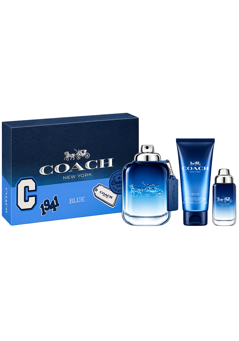 Coach New York Blue EDT Gift Set for Men – 3 Pieces