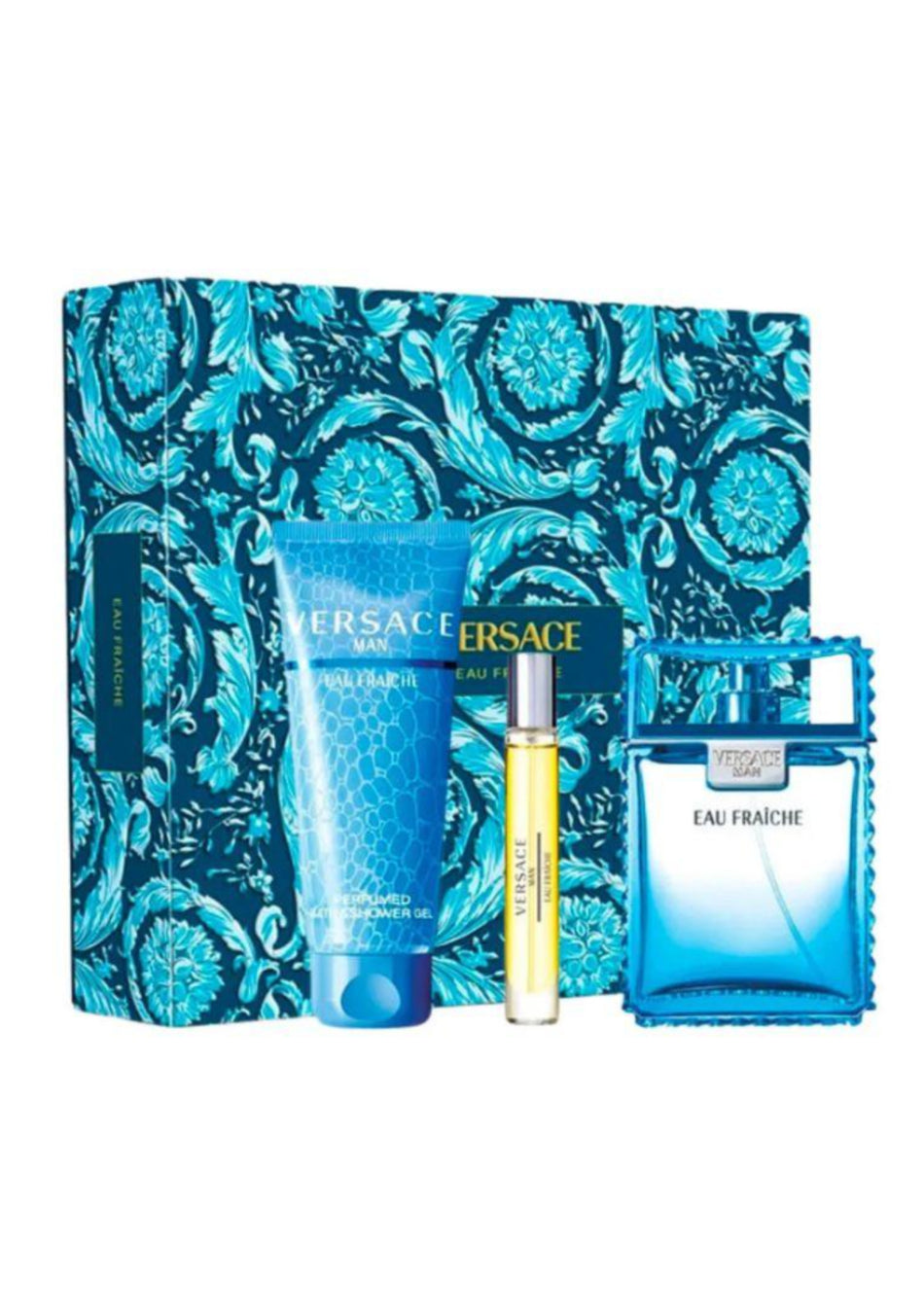 Versace Man Eau Fraiche Pour Homme Gift Set EDT 100ml + EDT 5ml + Bath & Shower Gel 50ml
