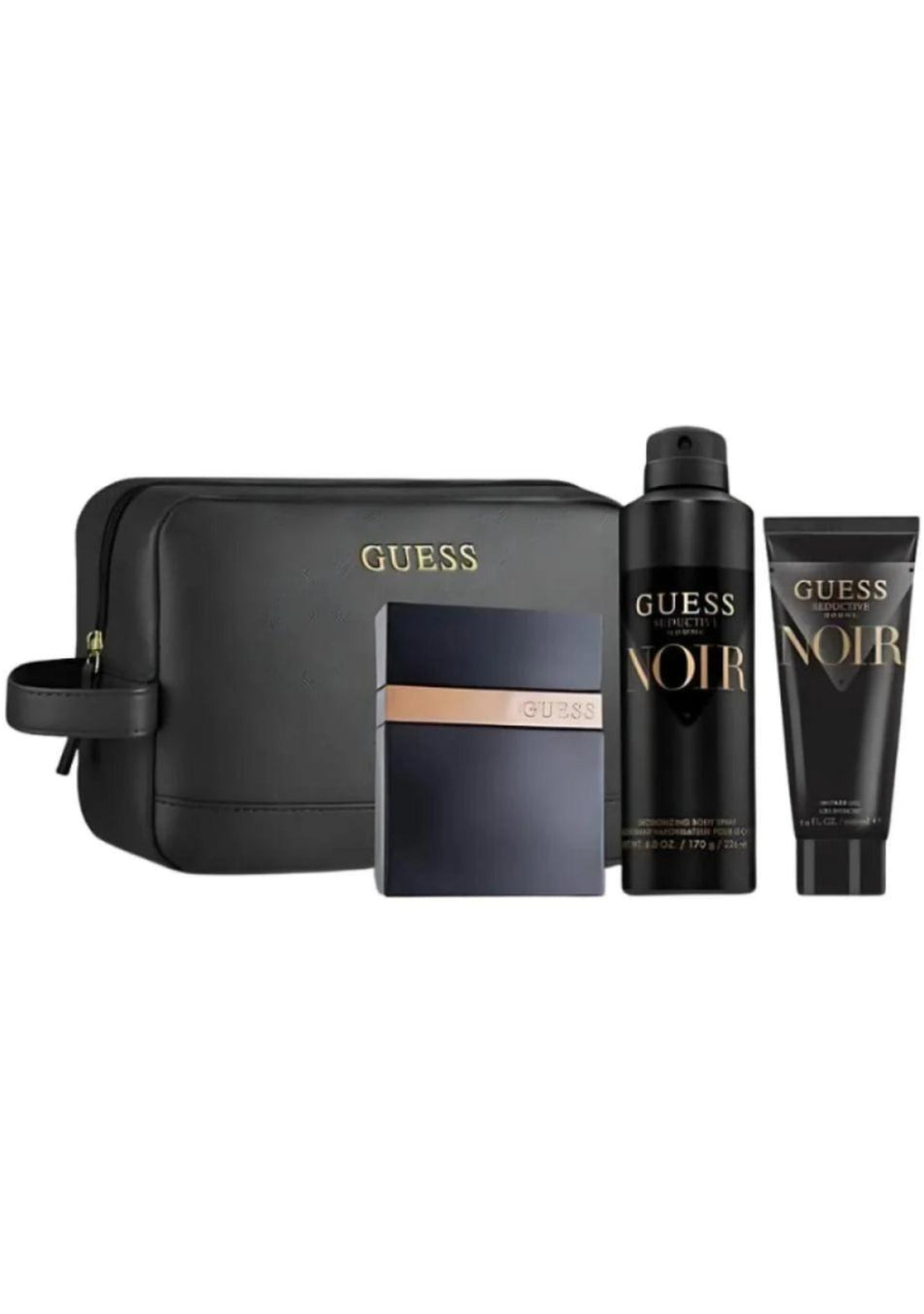 Guess Seductive Homme Noir Men Gift Set EDT 100ml + Shower Gel + Body Spray + Pouch