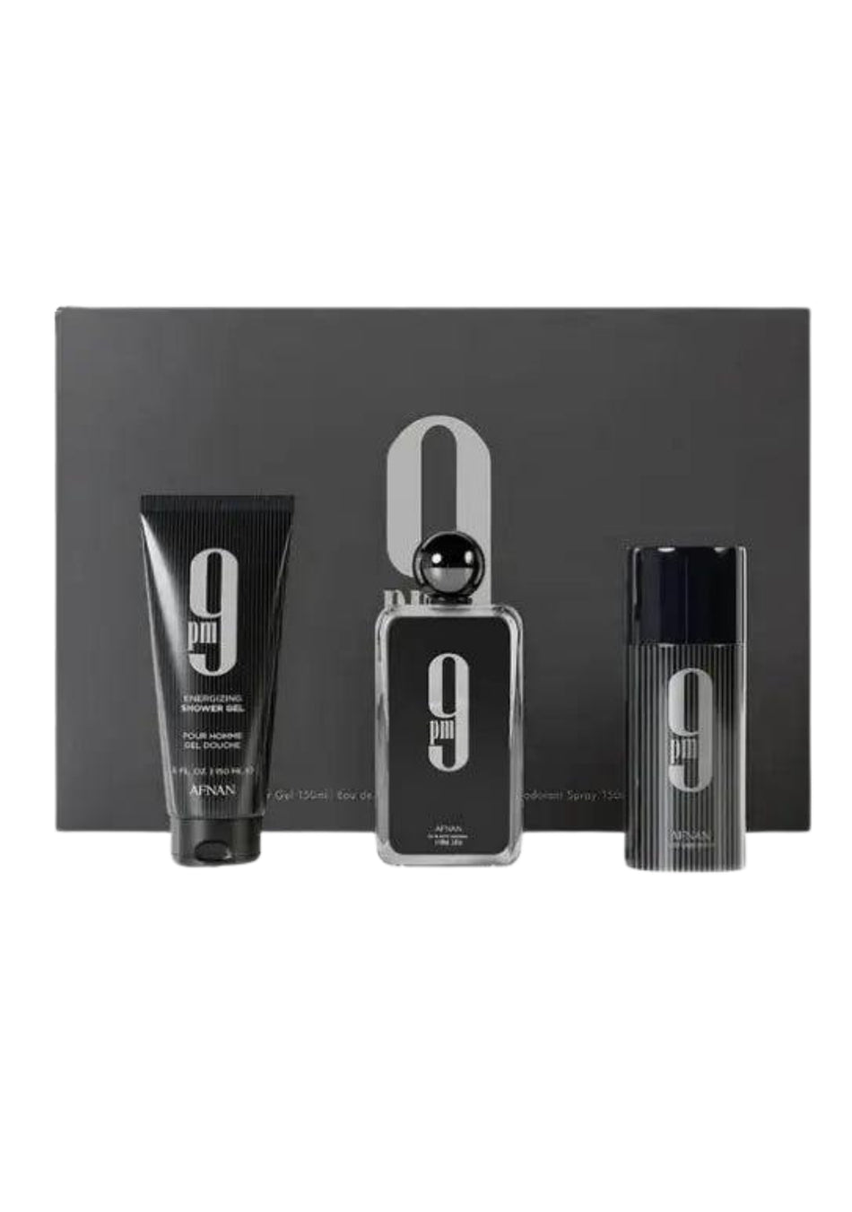 Afnan 9 PM Set EDP Men 100ml + Shower Gel 150ml + Perfumed Deo Spray 150ml