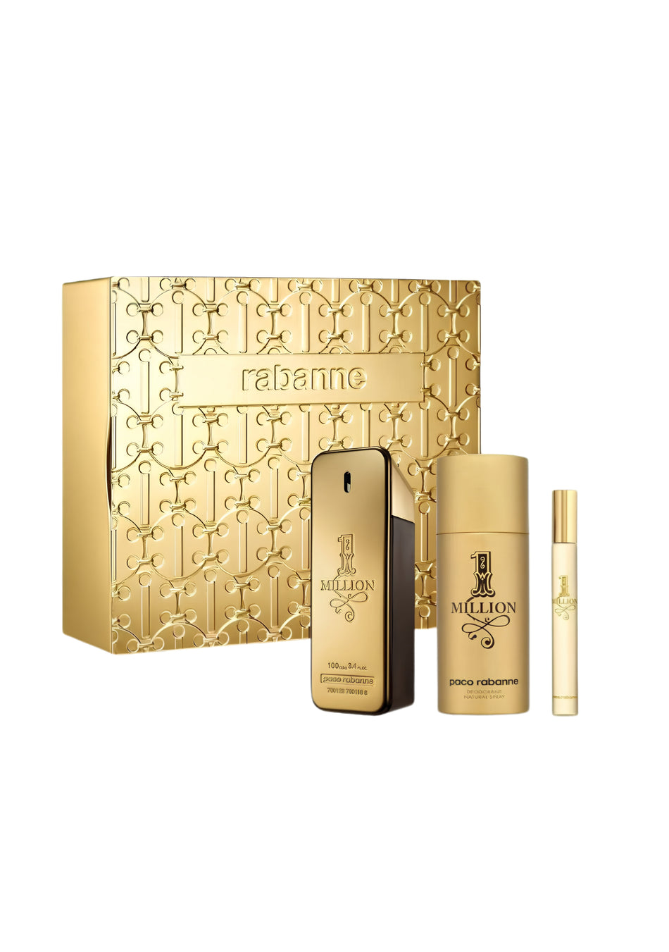 Paco Rabanne 1 Million EDT 100ml + Travel Spray 10ml + Shower Gel 100ml Gift Set for Men