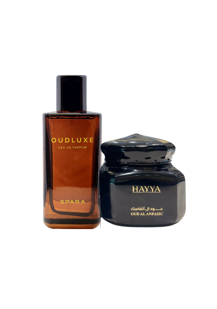 Spara Oudluxe Intense (M)100ML+Hayya Oud Al Anfasic Bakhoor