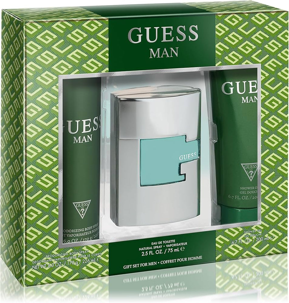 Guess Man Eau De Toilette 3-Piece Gift Set For Men