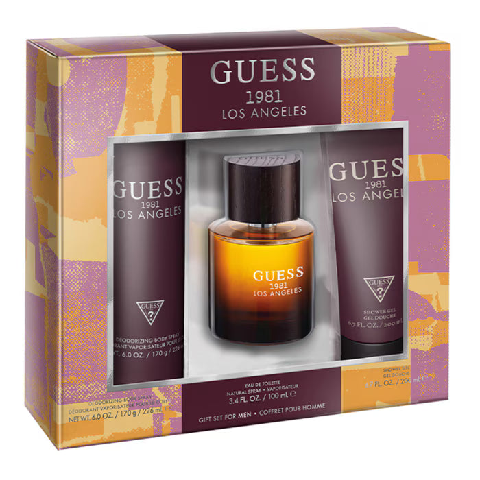 Guess 1981 Los Angeles Eau De Toilette 3-Piece Gift Set for Men