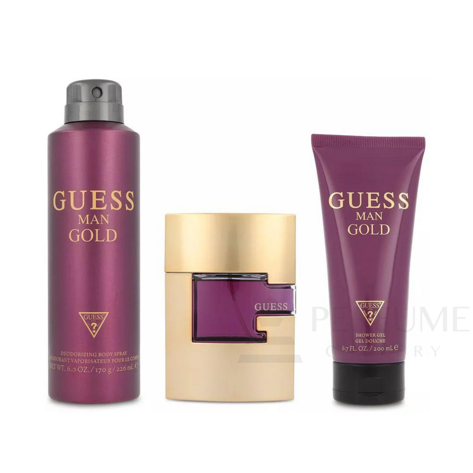 Guess Gold For Men Eau De Toilette 3pcs Set