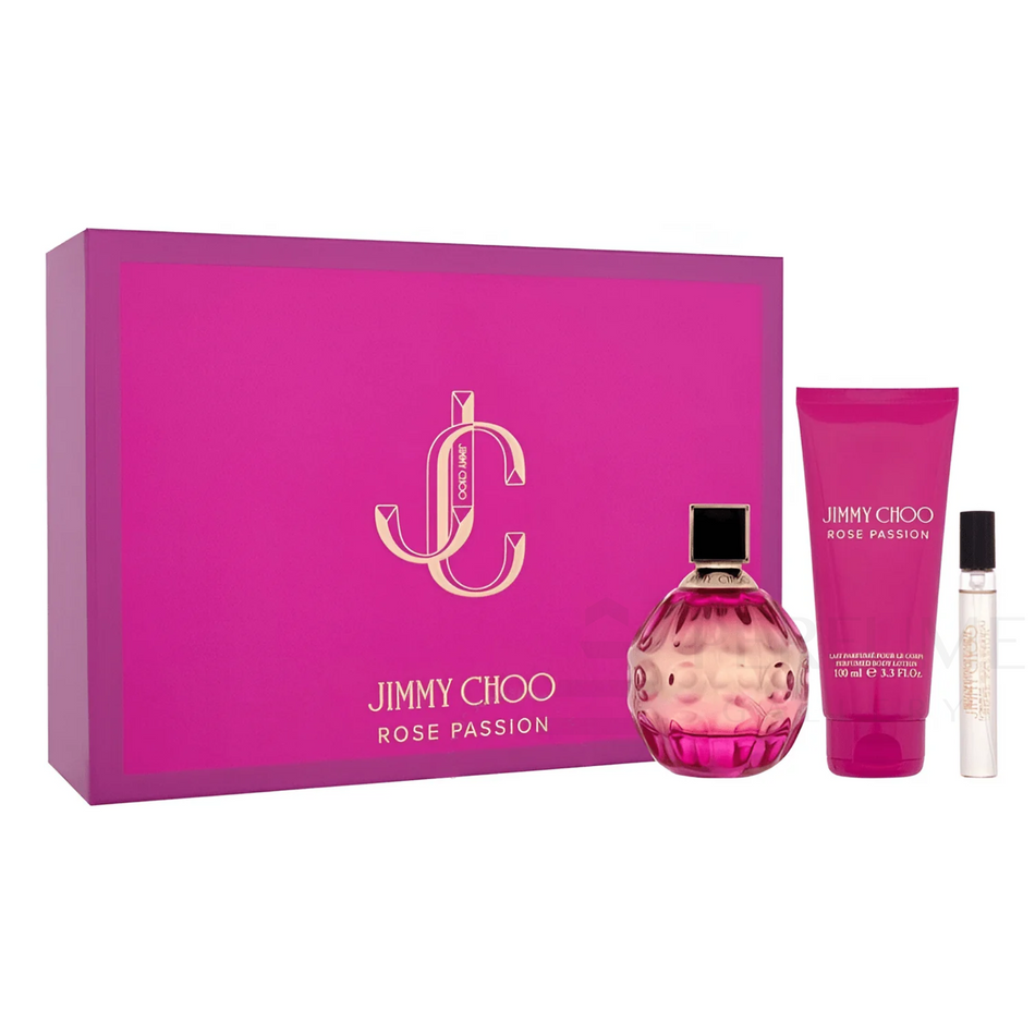 Jimmy Choo Rose Passion Eau De Parfum For Women 3 Pcs Gift Set