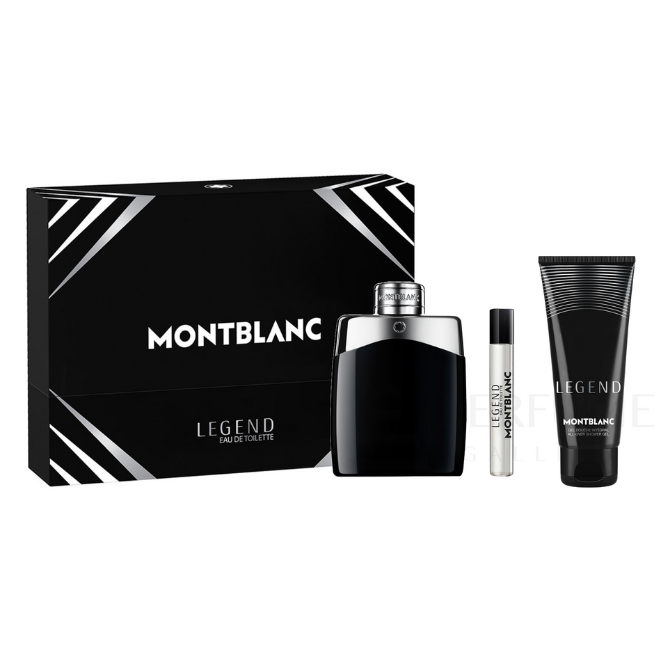 Mont Blanc Legend Eau De Toilette For Men 3 Pcs Gift Set