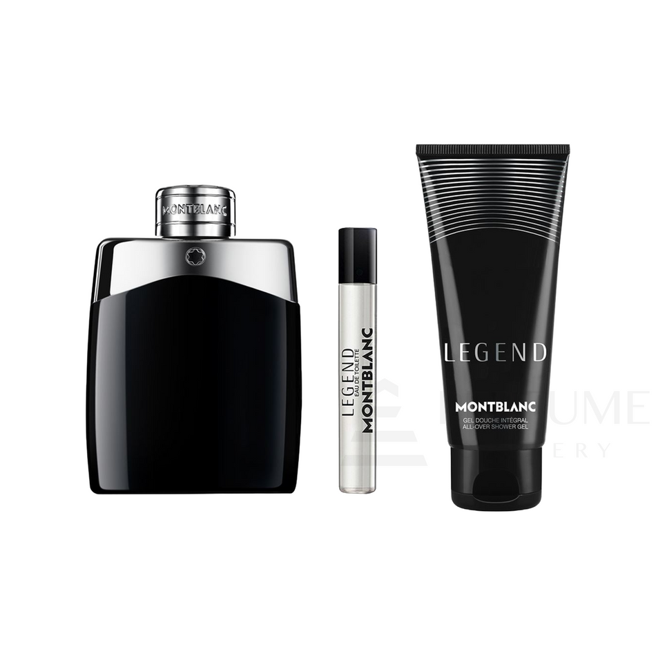 Mont Blanc Legend Eau De Toilette For Men 3 Pcs Gift Set