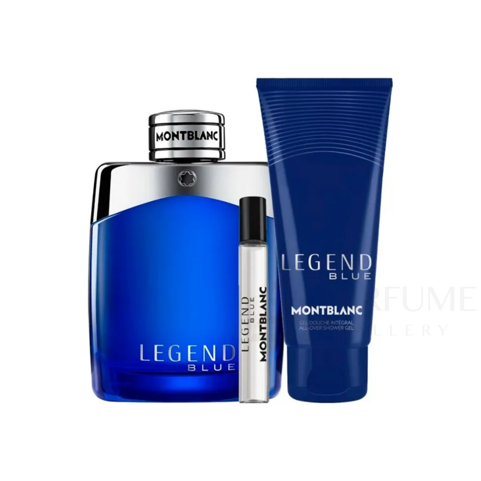 Mont Blanc Legend Blue Eau De Parfum for Men 3 Pcs Gift Set