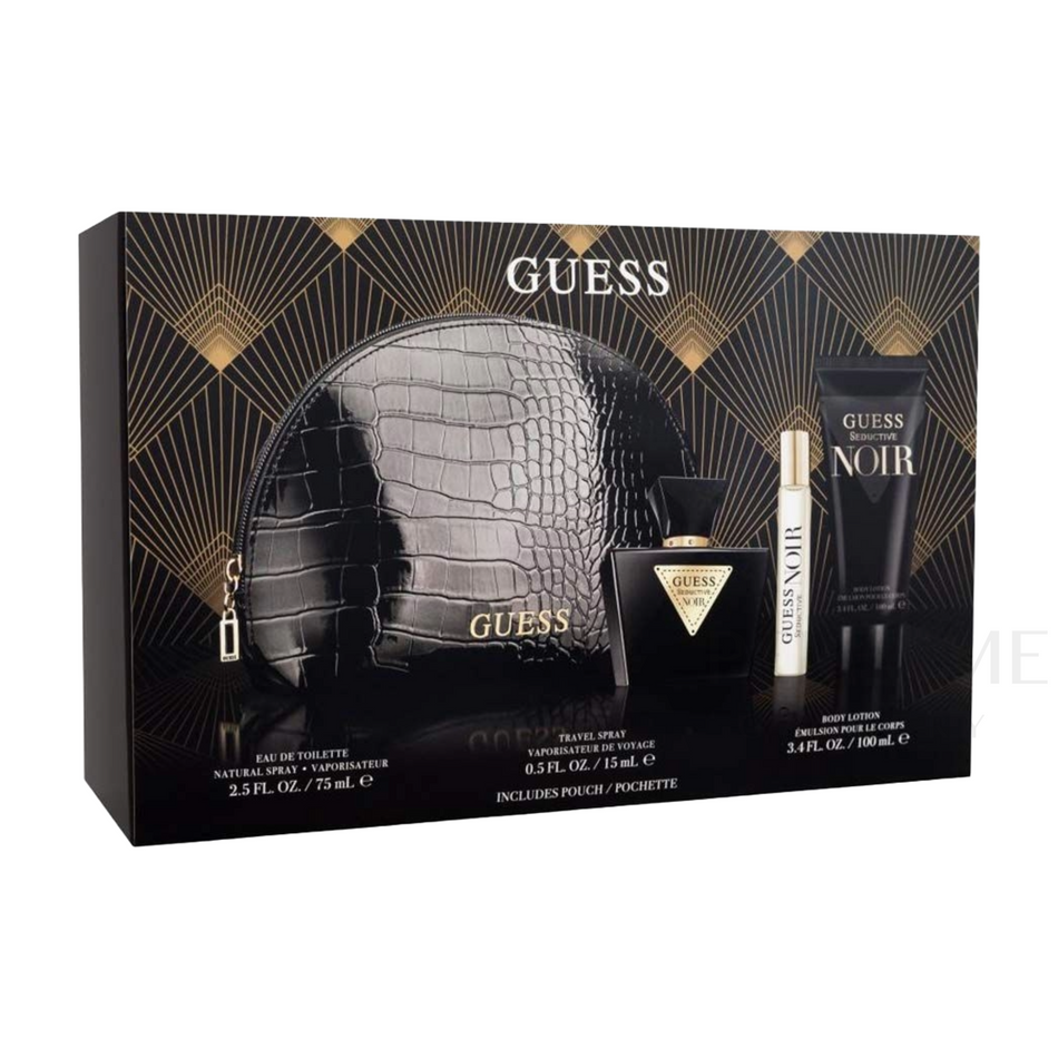 Guess Seductive Noir  Eau De Toilette 3Pcs with Pouch Gift Set For Women