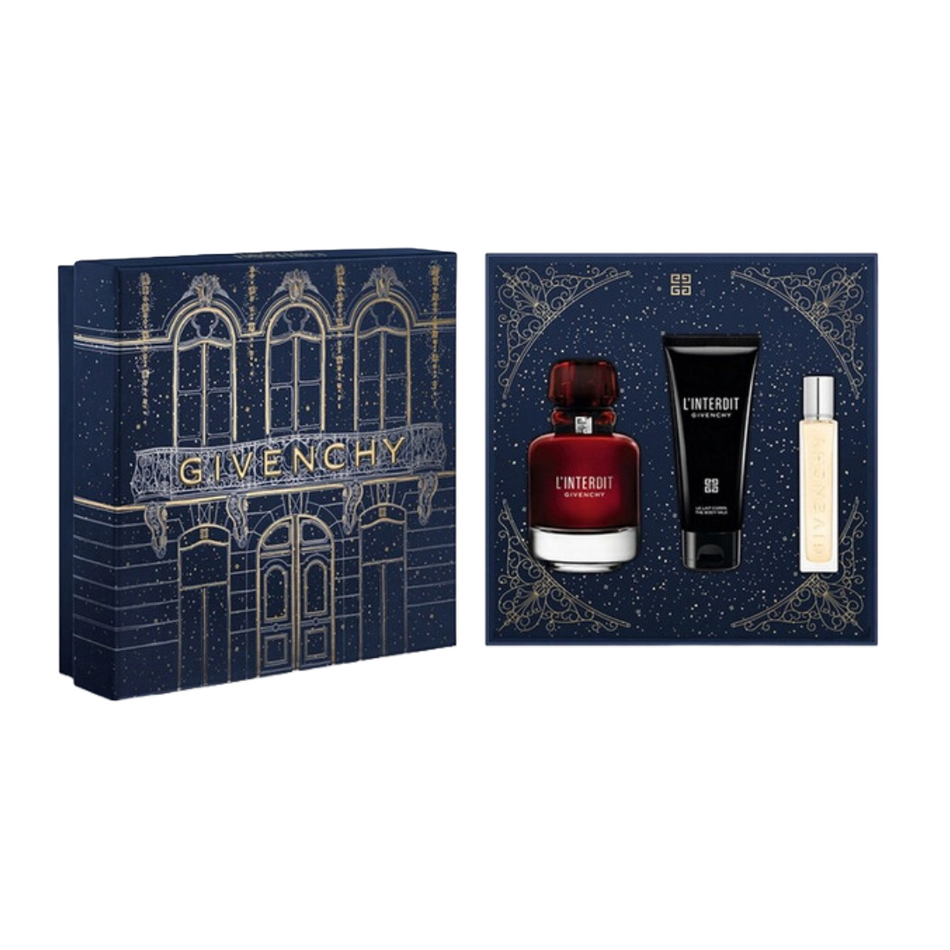 Givenchy L'interdit Rouge Eau De Parfum For Women 3Pcs Gift Set 80ML+75ML+12.5 ML