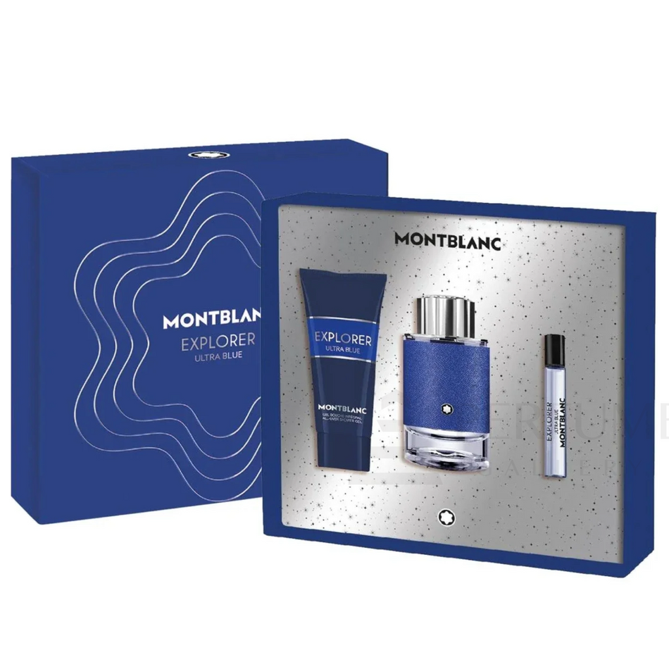 Mont Blanc Explorer Ultra Blue Eau De Parfum 3 Pcs Gift Set For Men