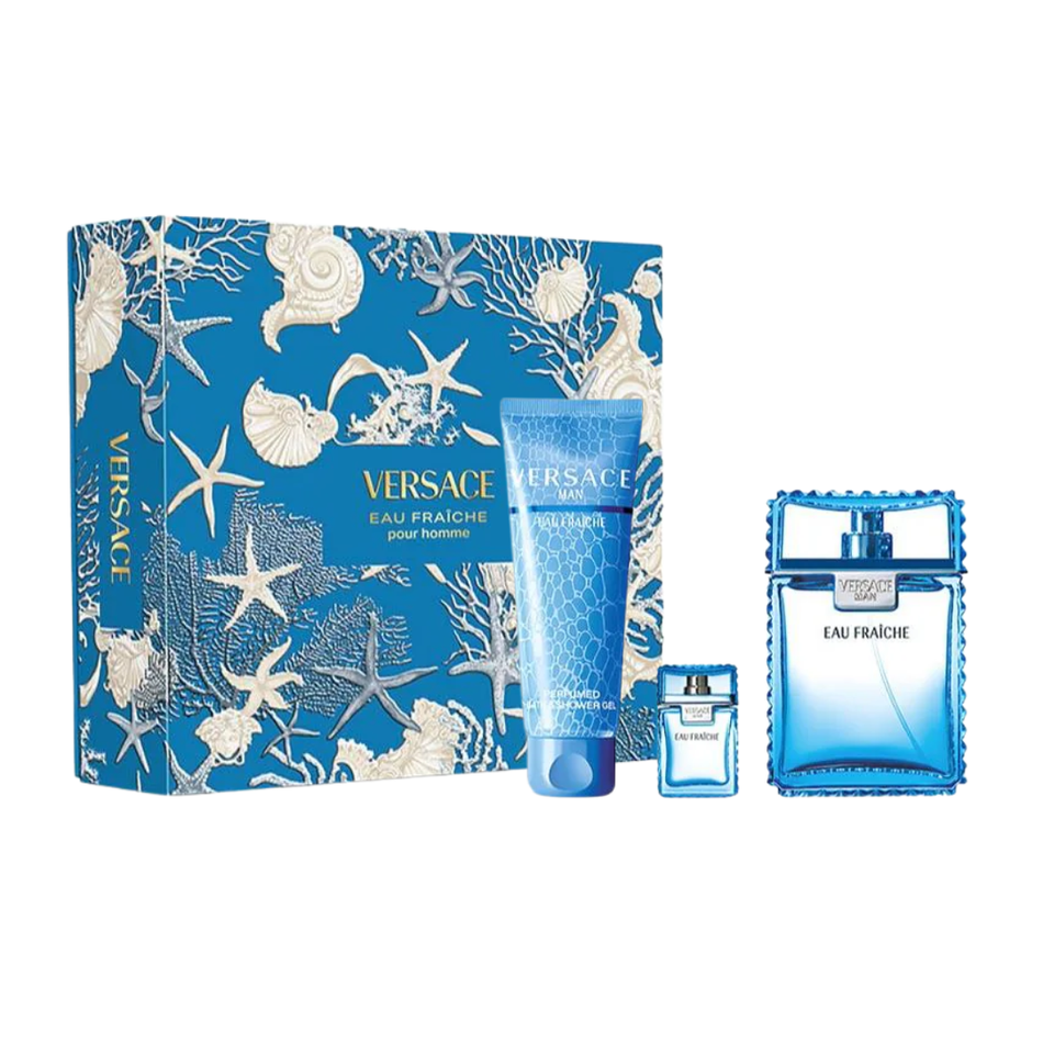 Versace Man Eau Fraiche Eau De Toilette 3-Piece Gift Set for Men
