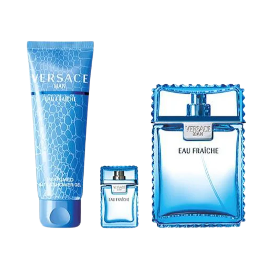 Versace Man Eau Fraiche Eau De Toilette 3-Piece Gift Set for Men