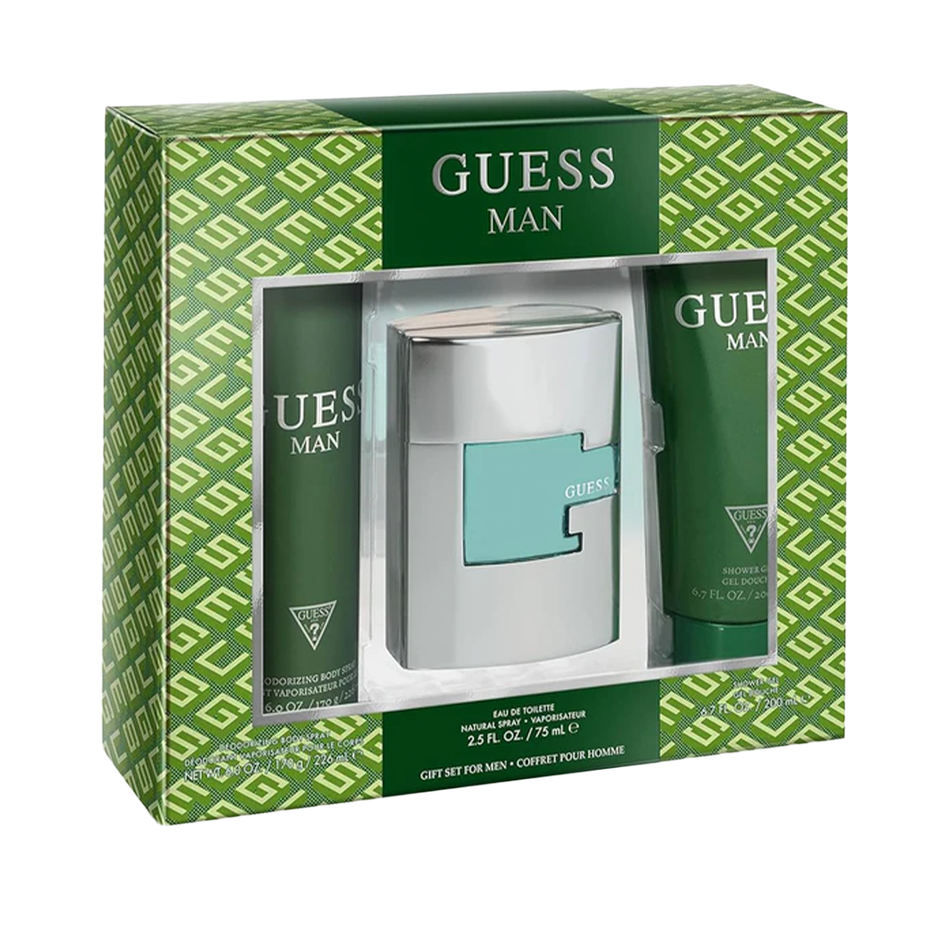 Guess Man Eau De Toilette 3-Piece Gift Set For Men