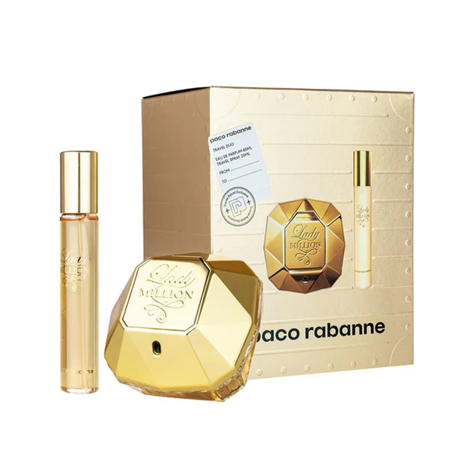 Rabanne Lady Million Eau De Parfum Travel Duo 2-Piece Gift Set for Women